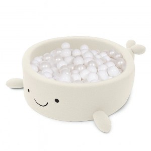 Detský suchý bazén Whale EXCLUSIVE Boucle s guličkami 200 ks (ø 90cm) soft BEIGE