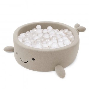 Detský suchý bazén Whale EXCLUSIVE Boucle s guličkami 200 ks (ø 90cm) soft CAPPUCCINO