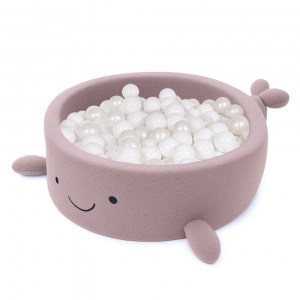 Detský suchý bazén Whale EXCLUSIVE Boucle s guličkami 200 ks (ø 90cm) soft PINK